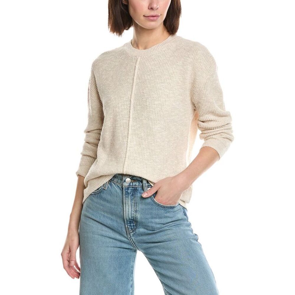 Atm Anthony Thomas Melillo Womens  Pintuck Linen & Silk-Blend Sweater, White